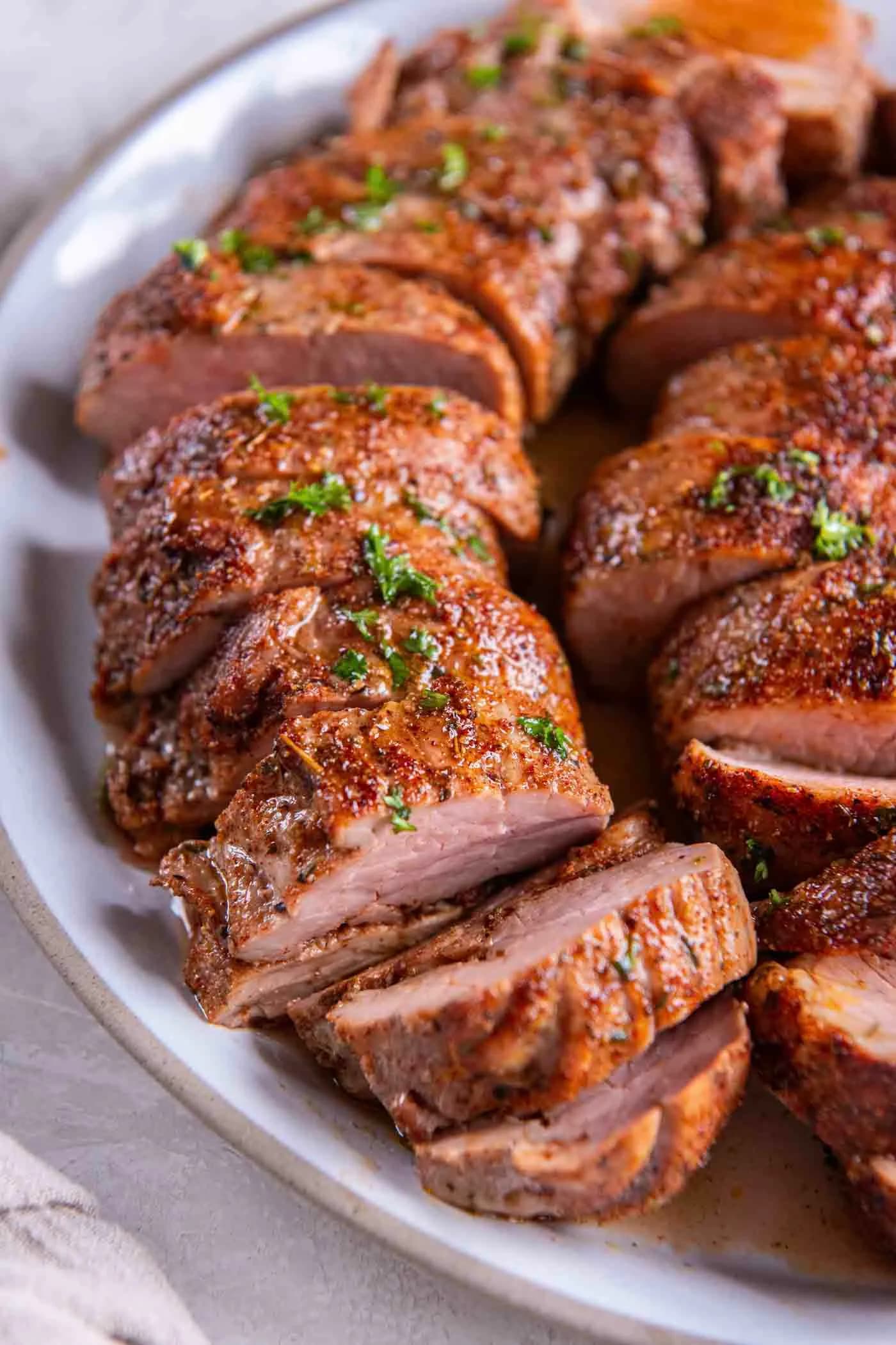 Easy Baked Pork Tenderloin with Caramelized Brown Sugar Spice Rub
