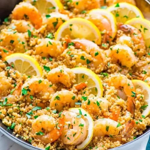 Garlic Shrimp with Quinoa: One-Skillet Lemon Garlic Dinner