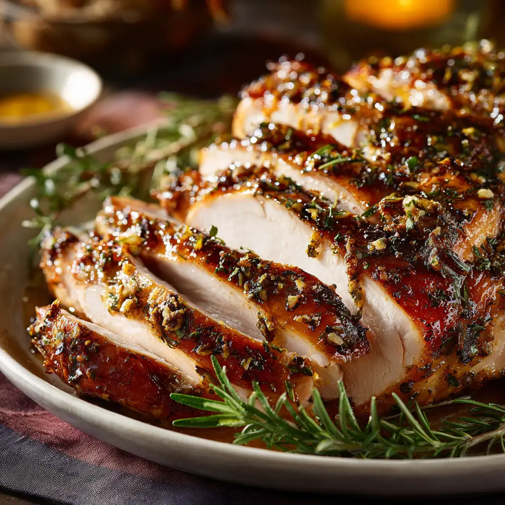 Crock Pot Turkey Breast with Herb Butter and Gravy