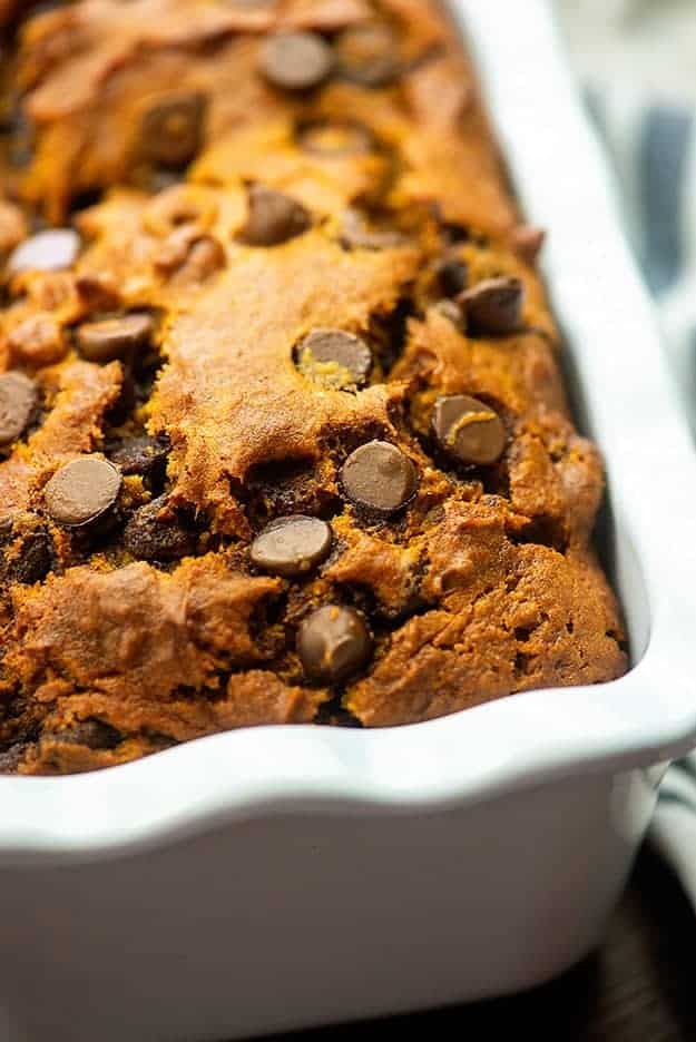Chocolate Chip Pumpkin Bread With Warm Spice and Melted Chocolate