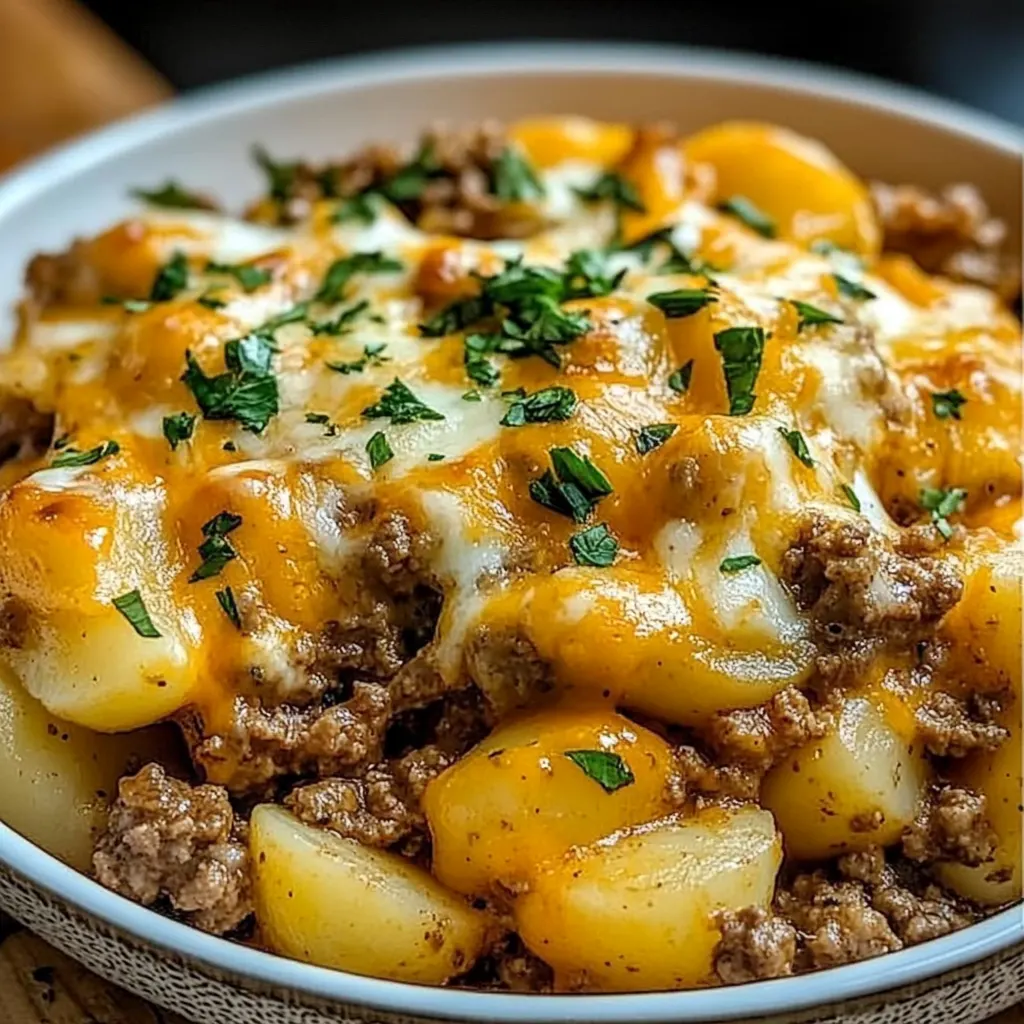 Cheesy Ground Beef & Potato Casserole: A Comforting One-Pan Dinner