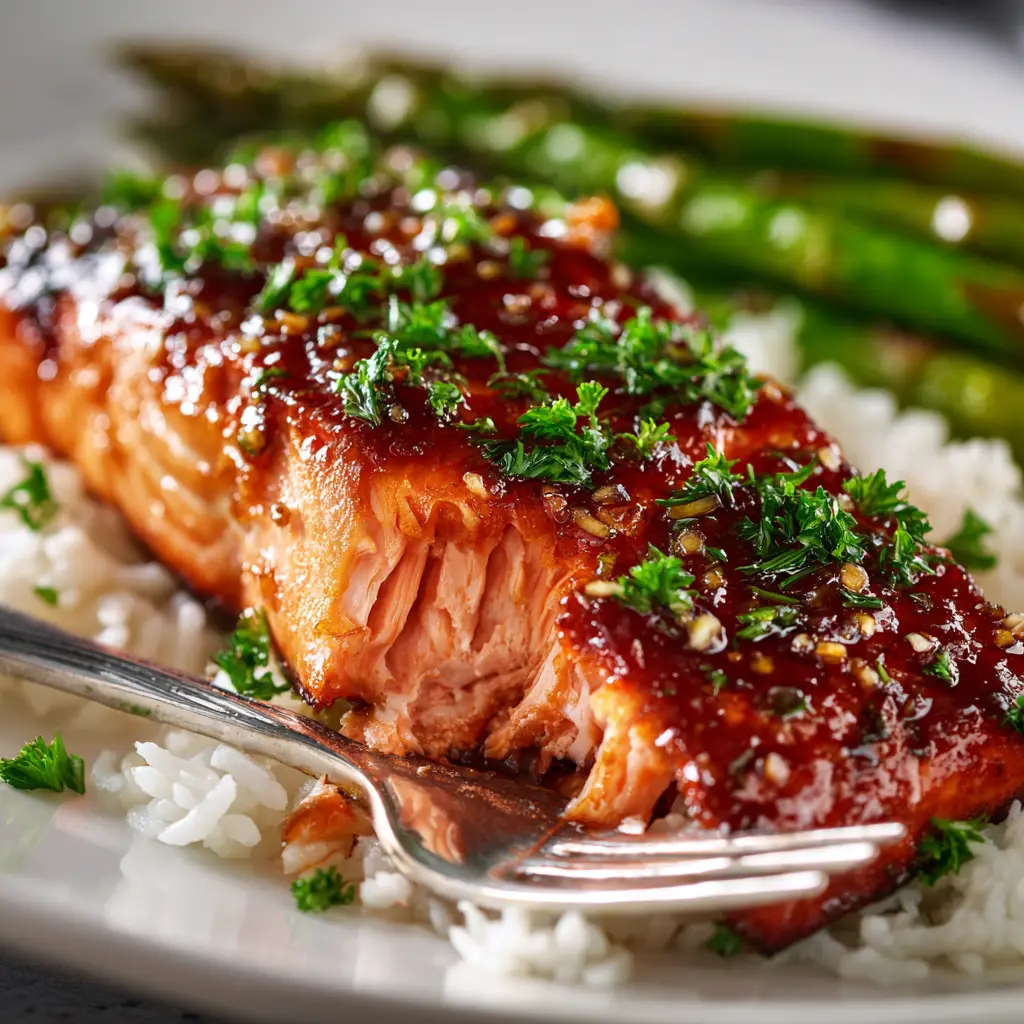 Brown Sugar Glazed Salmon with Garlic Soy Glaze