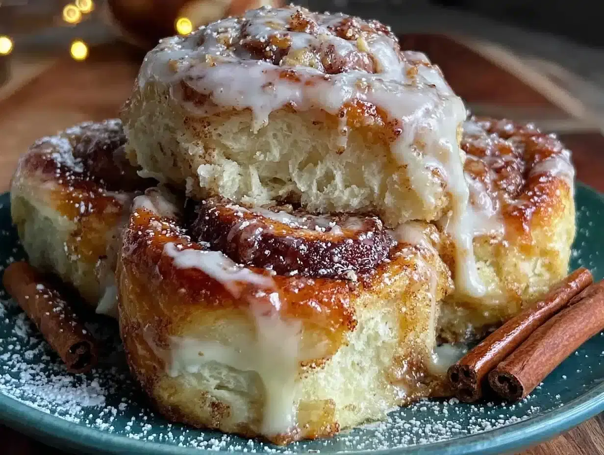 Fluffy Japanese Milk Bread Cinnamon Rolls with Cream Cheese Icing