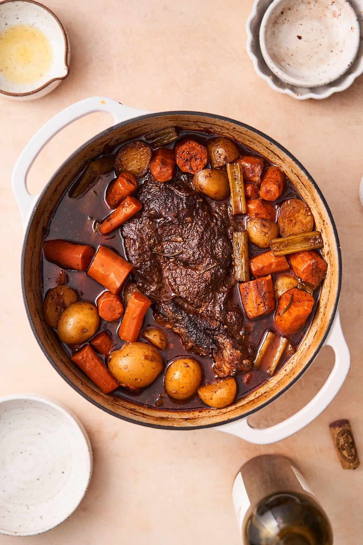 Dutch Oven Red Wine Pot Roast with Fork-Tender Beef and Root Vegetables