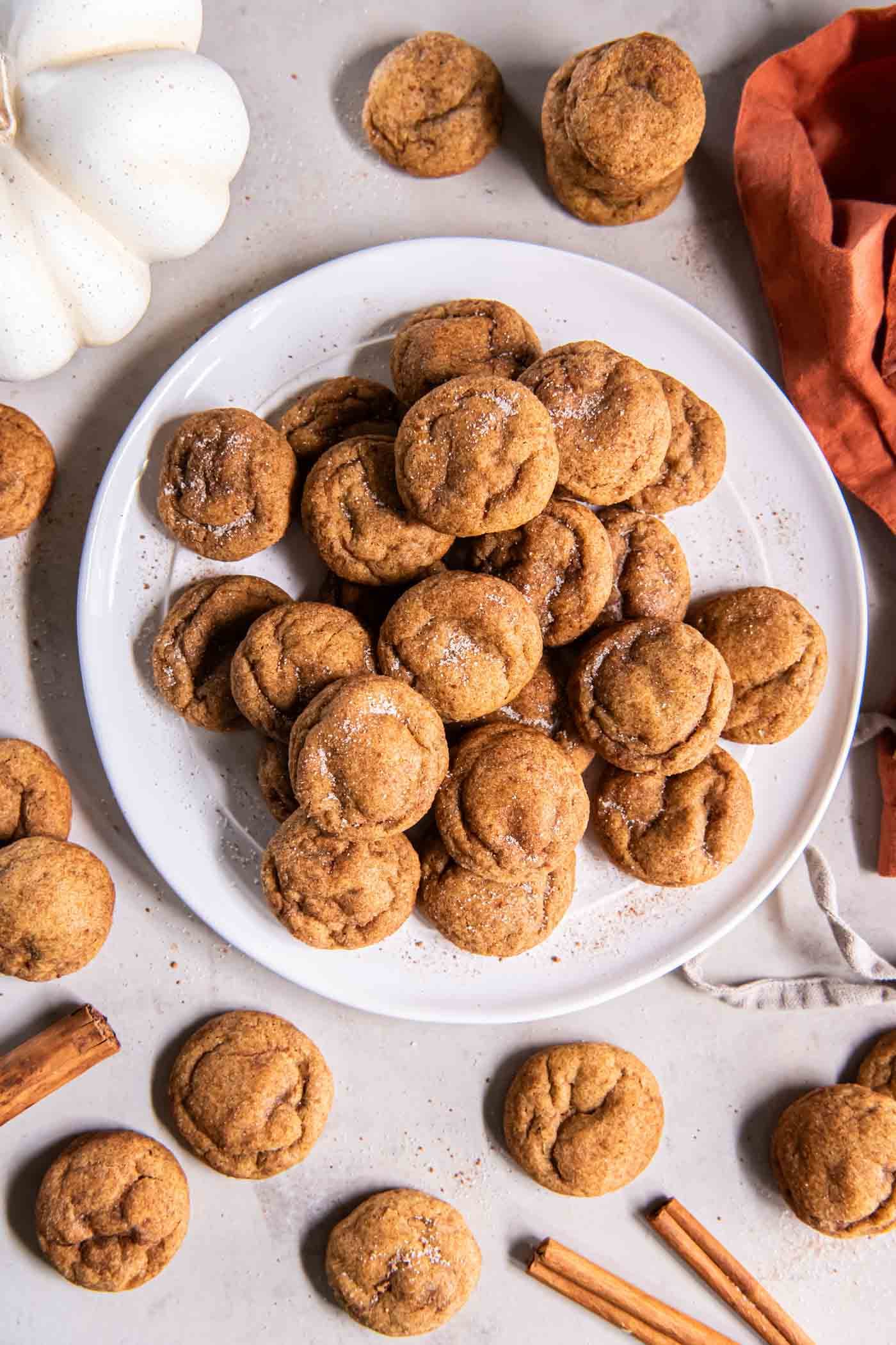 Soft And Chewy Pumpkin Cookies With Cinnamon-Sugar Coating