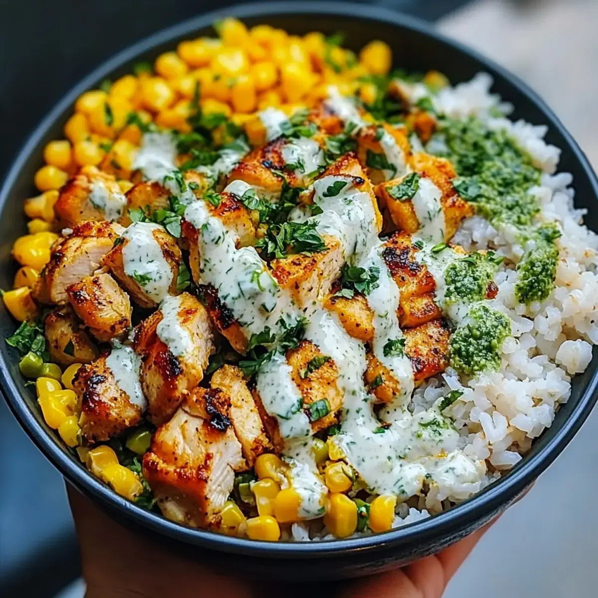 Healthy Street Corn Chicken Bowl: Quick Comfort Food with Zesty Lime and Grilled Chicken