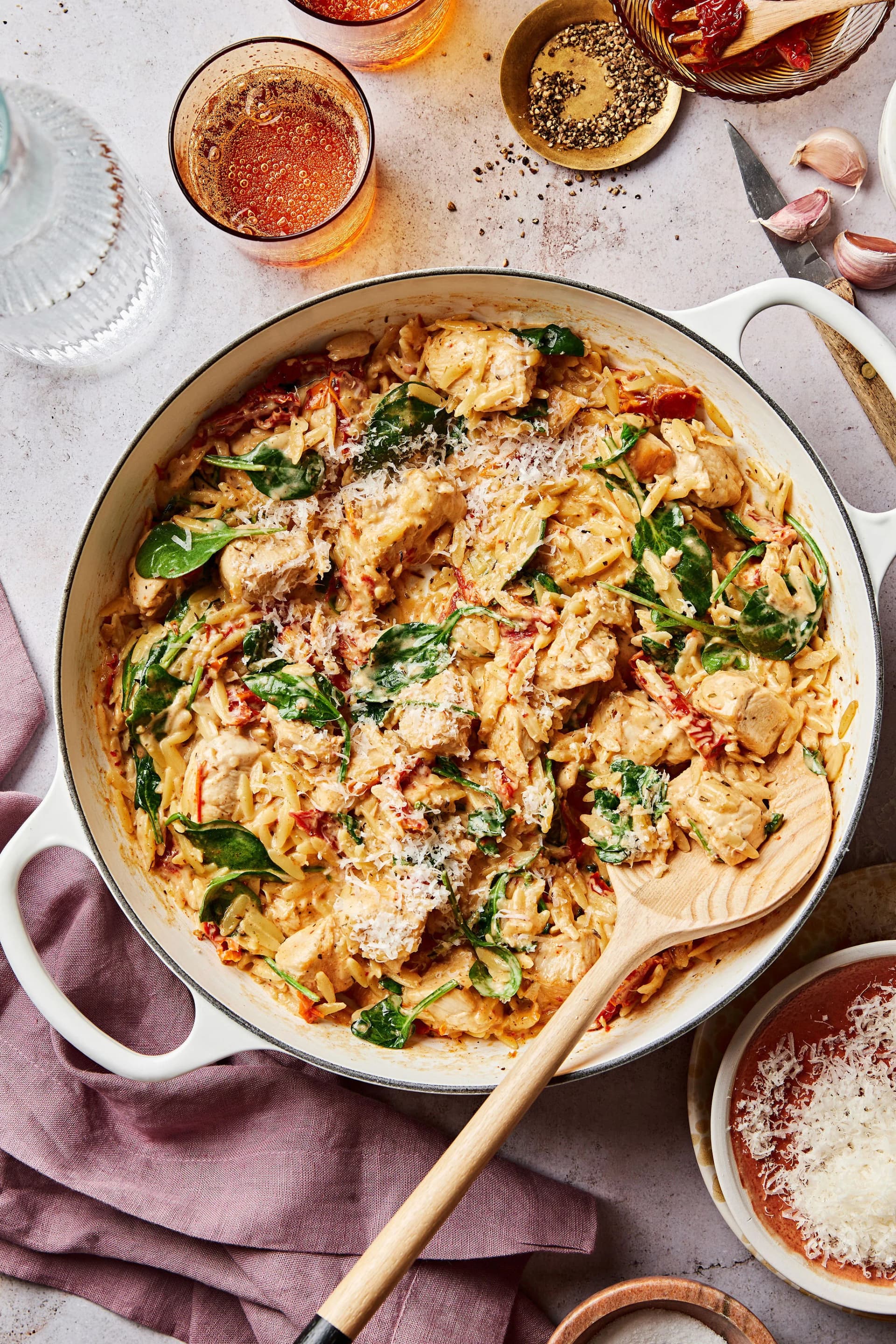 One-Pan Marry Me Chicken Orzo with Creamy Sun-Dried Tomato Sauce