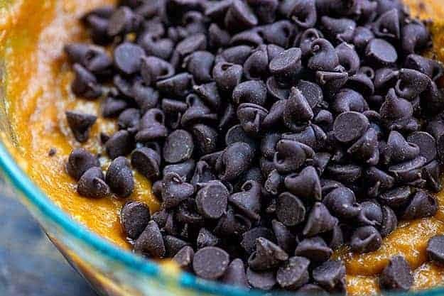 Chocolate Chip Pumpkin Bread With Warm Spice and Melted Chocolate