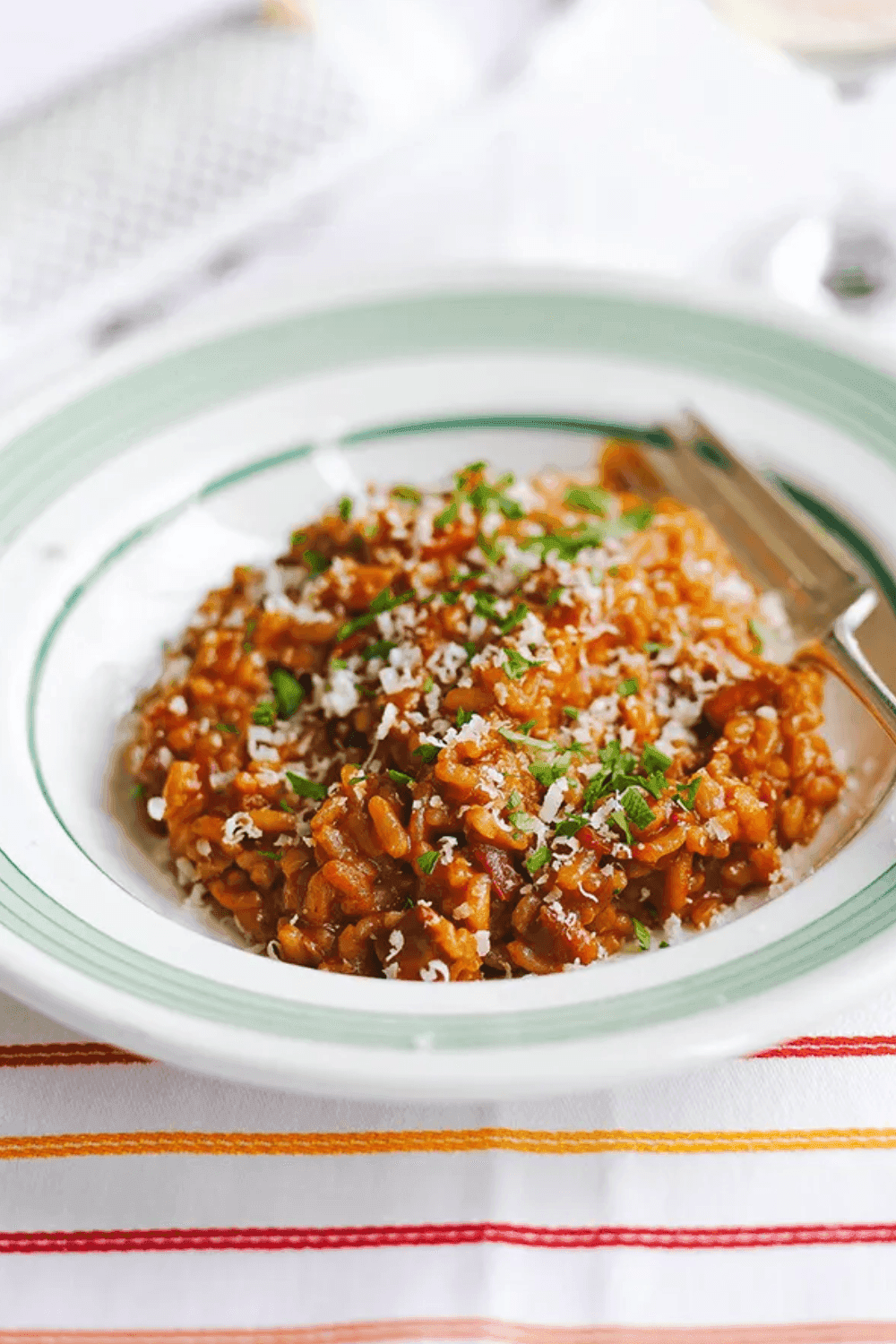 Jamie Oliver Chorizo Risotto with Tomato-Red Wine Base and Parmesan