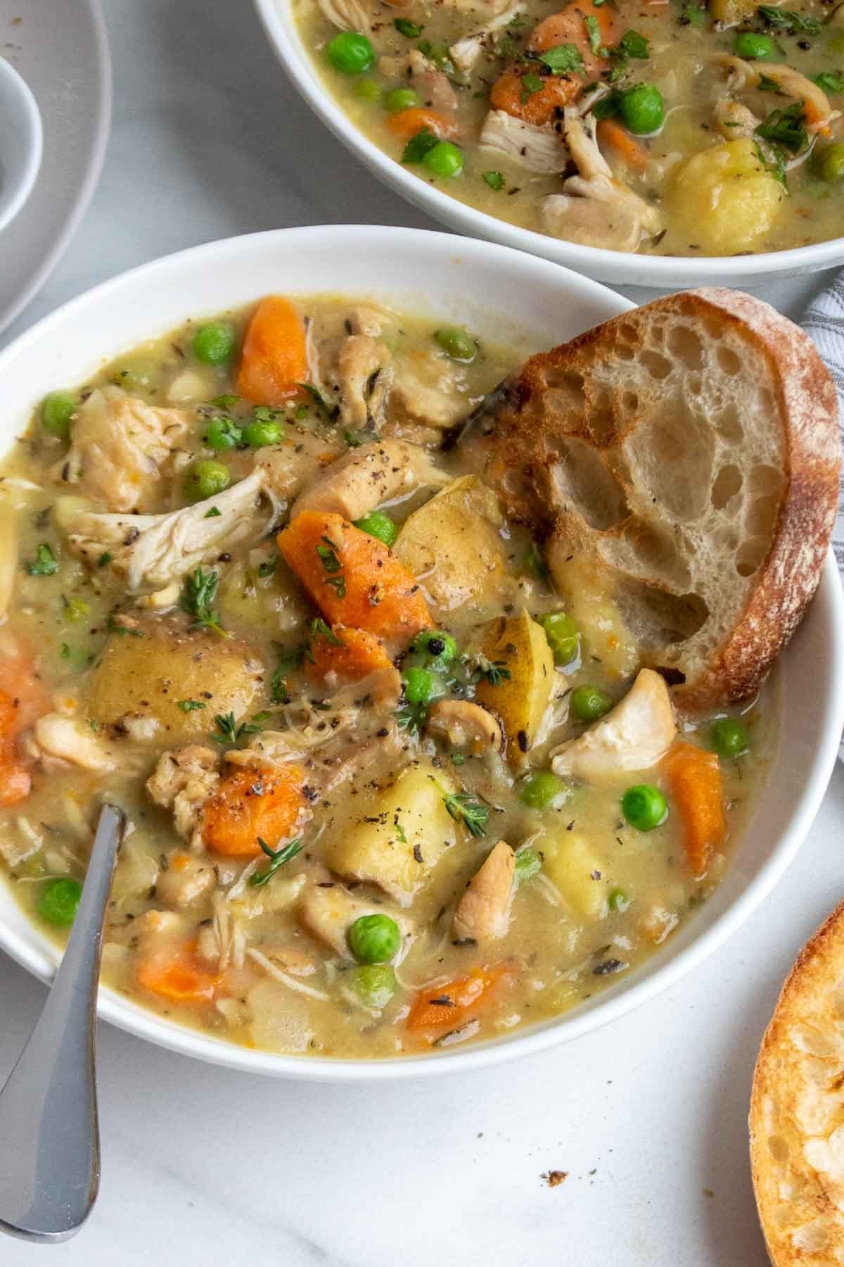 Slow Cooker Chicken Stew with Creamy Broth and Tender Vegetables