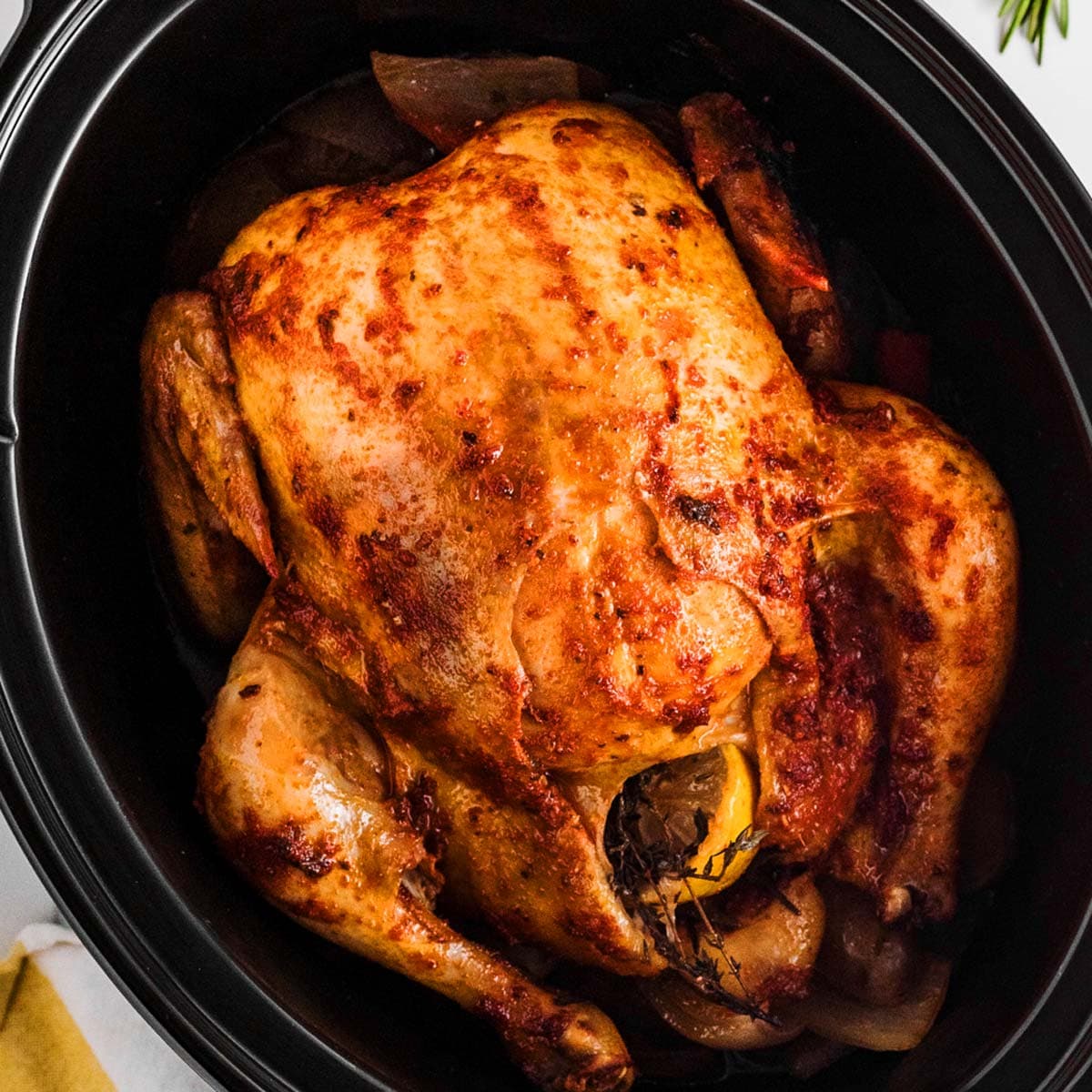 Crockpot Whole Chicken with Lemon-Herb Butter Seasoning