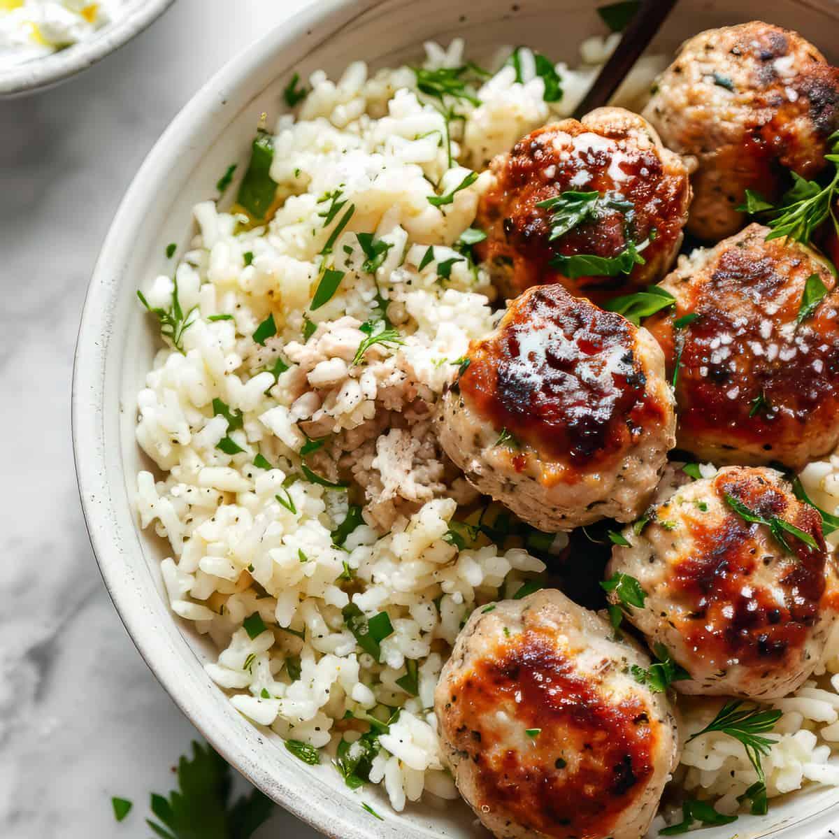 Greek Chicken Meatballs: Tender Meatballs with Feta and Fresh Herbs