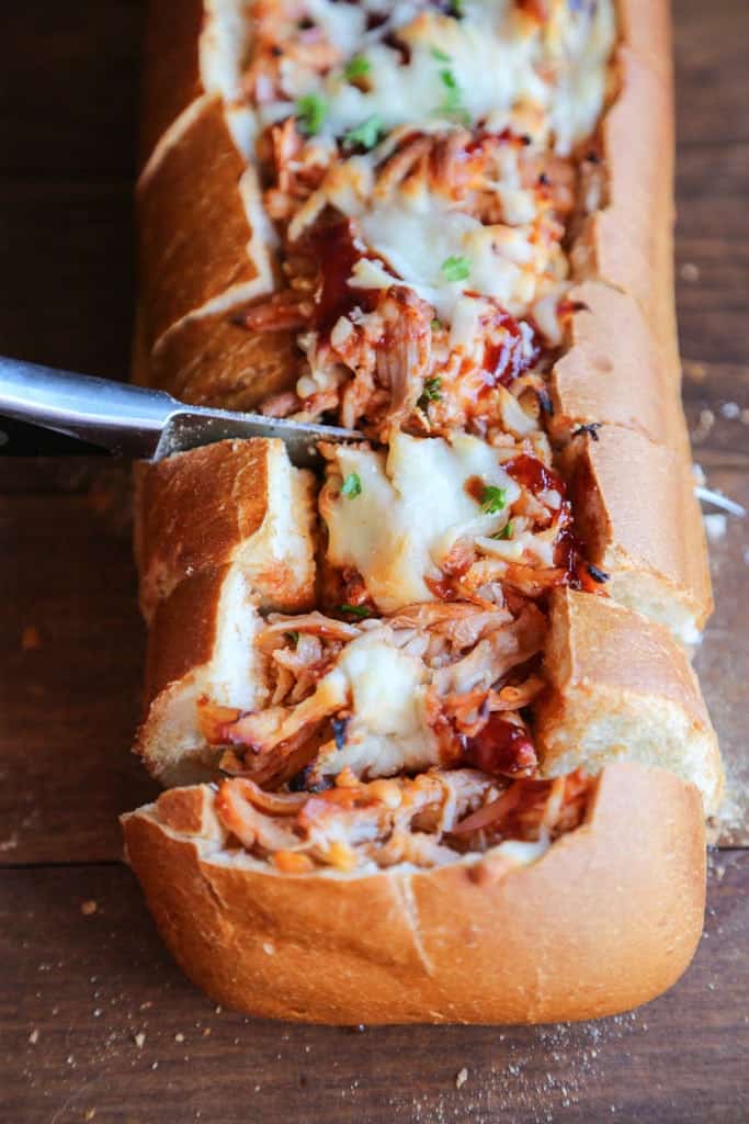 BBQ Chicken Stuffed Bread with Cheesy Barbecue Filling