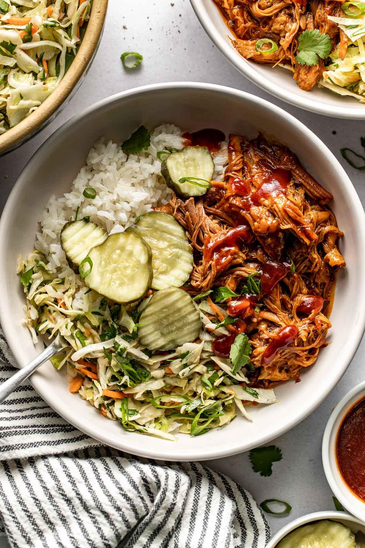 Crockpot Pulled Pork Bowls