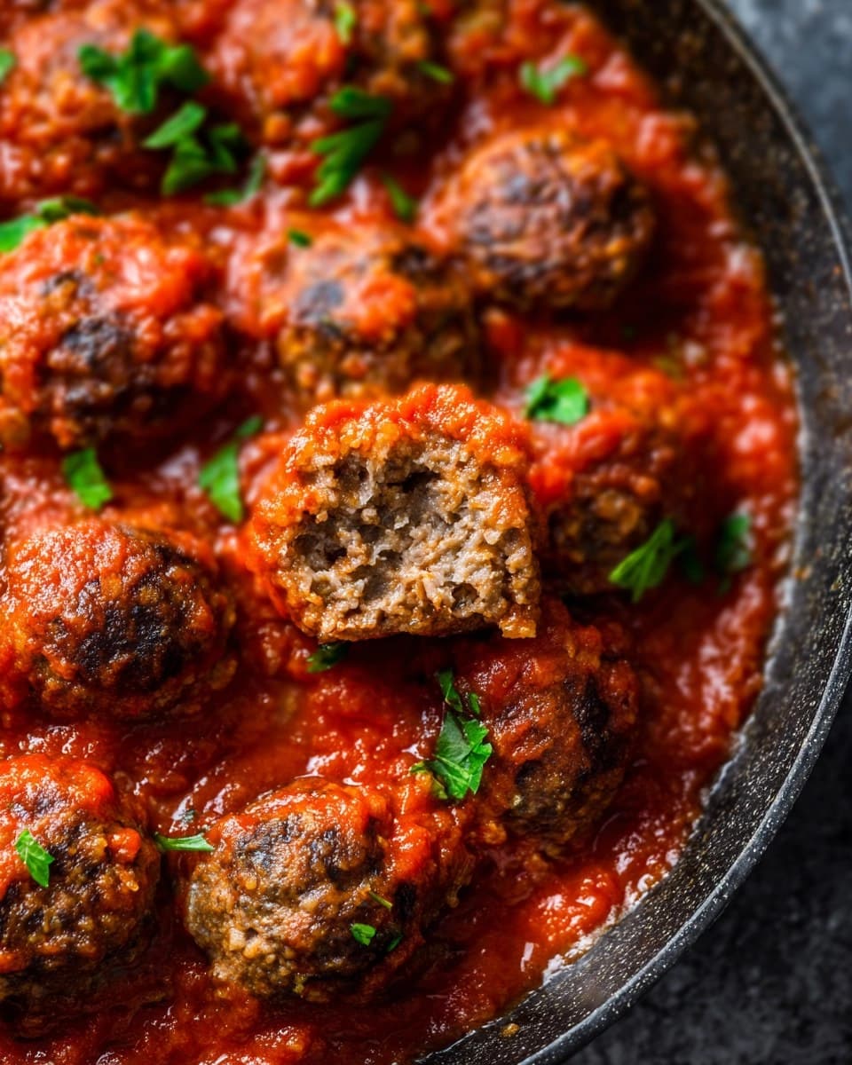 Baked Meatballs with Rich Marinara Sauce for a Cozy Dinner