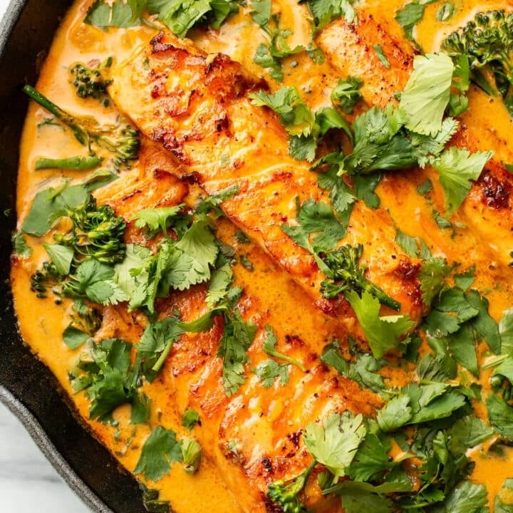 Thai-Inspired Salmon Coconut Curry with Pan-Seared Salmon