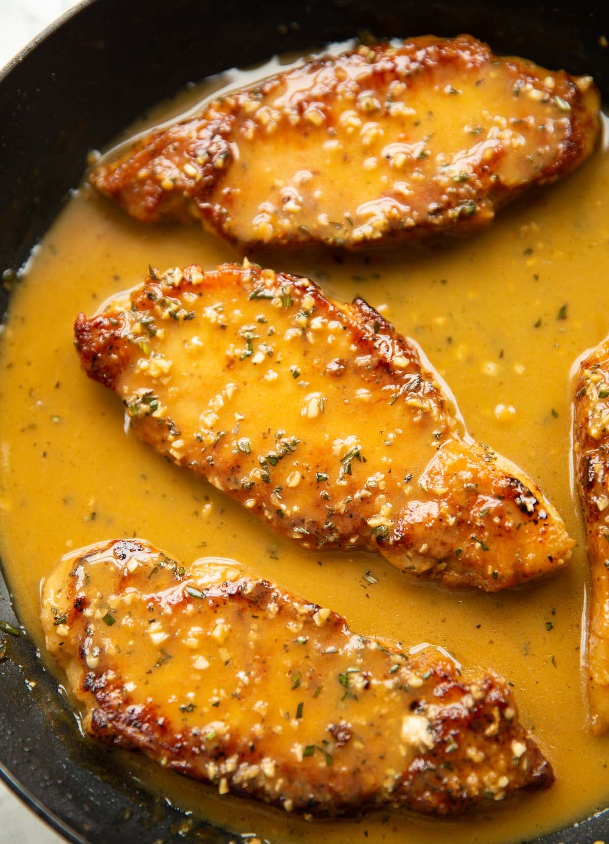 Rosemary Garlic Butter Pork Chops with Golden Flour Crust