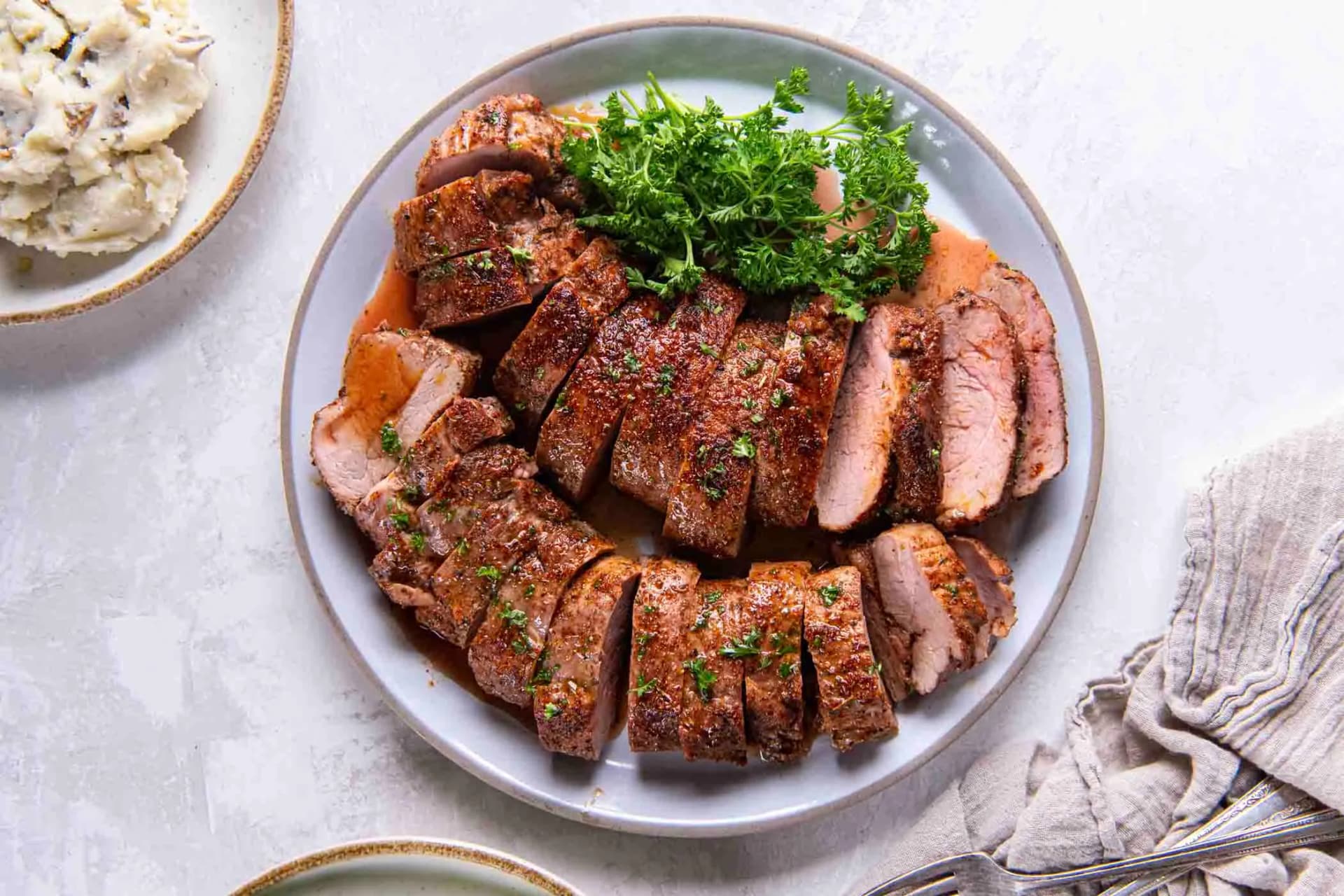 Easy Baked Pork Tenderloin with Caramelized Brown Sugar Spice Rub