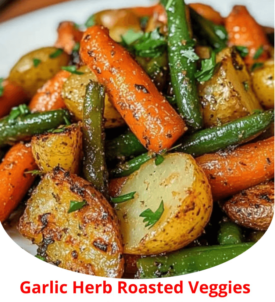 Garlic Herb Roasted Vegetables with Crispy Potatoes and Green Beans