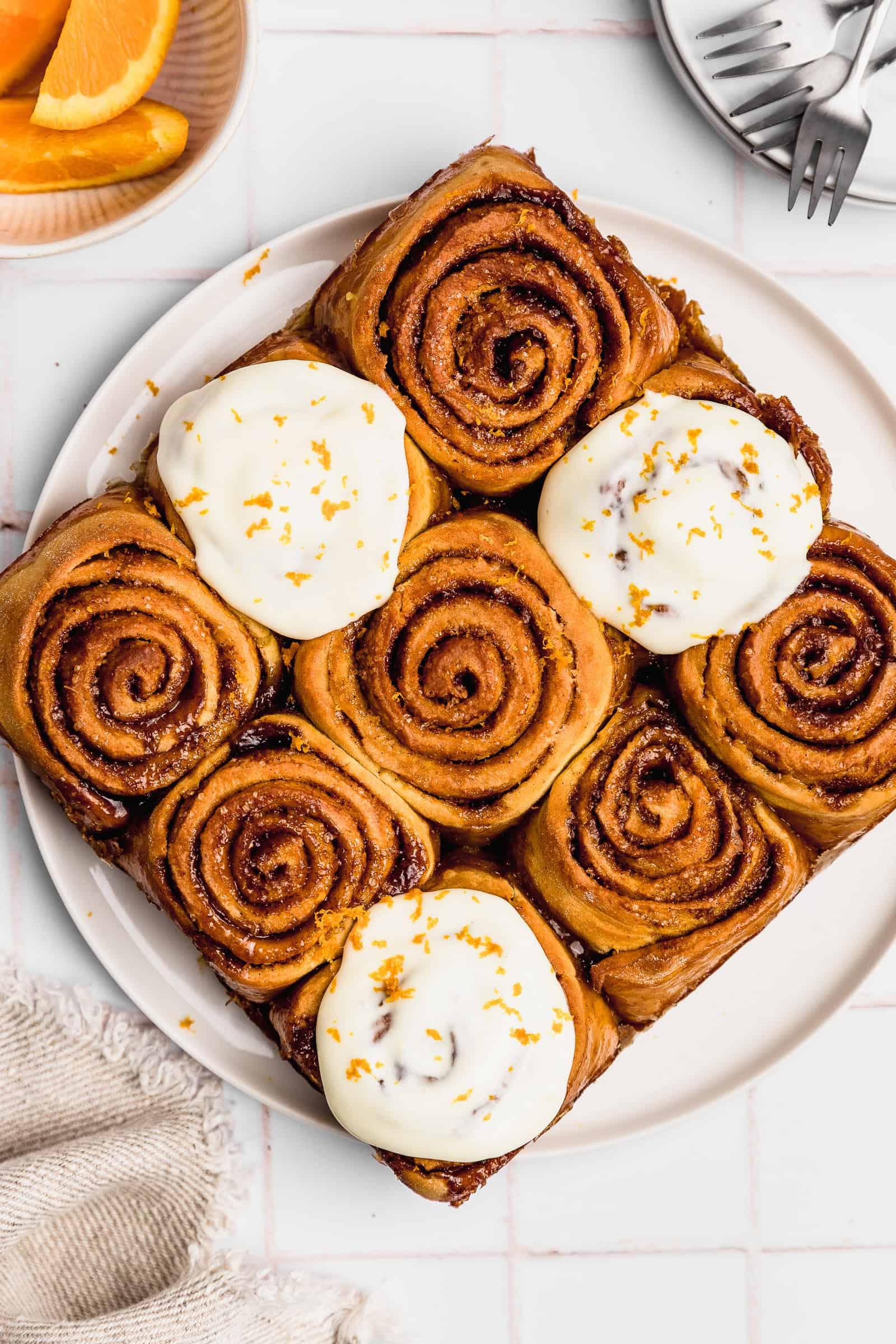Orange Cinnamon Rolls with Cream Cheese Frosting