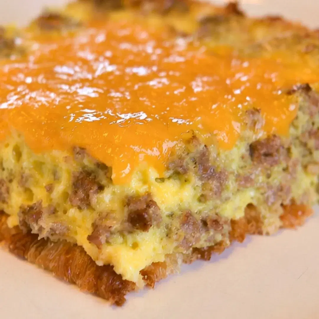 Warm and Cozy Breakfast Casserole with Sausage and Cheddar Cheese