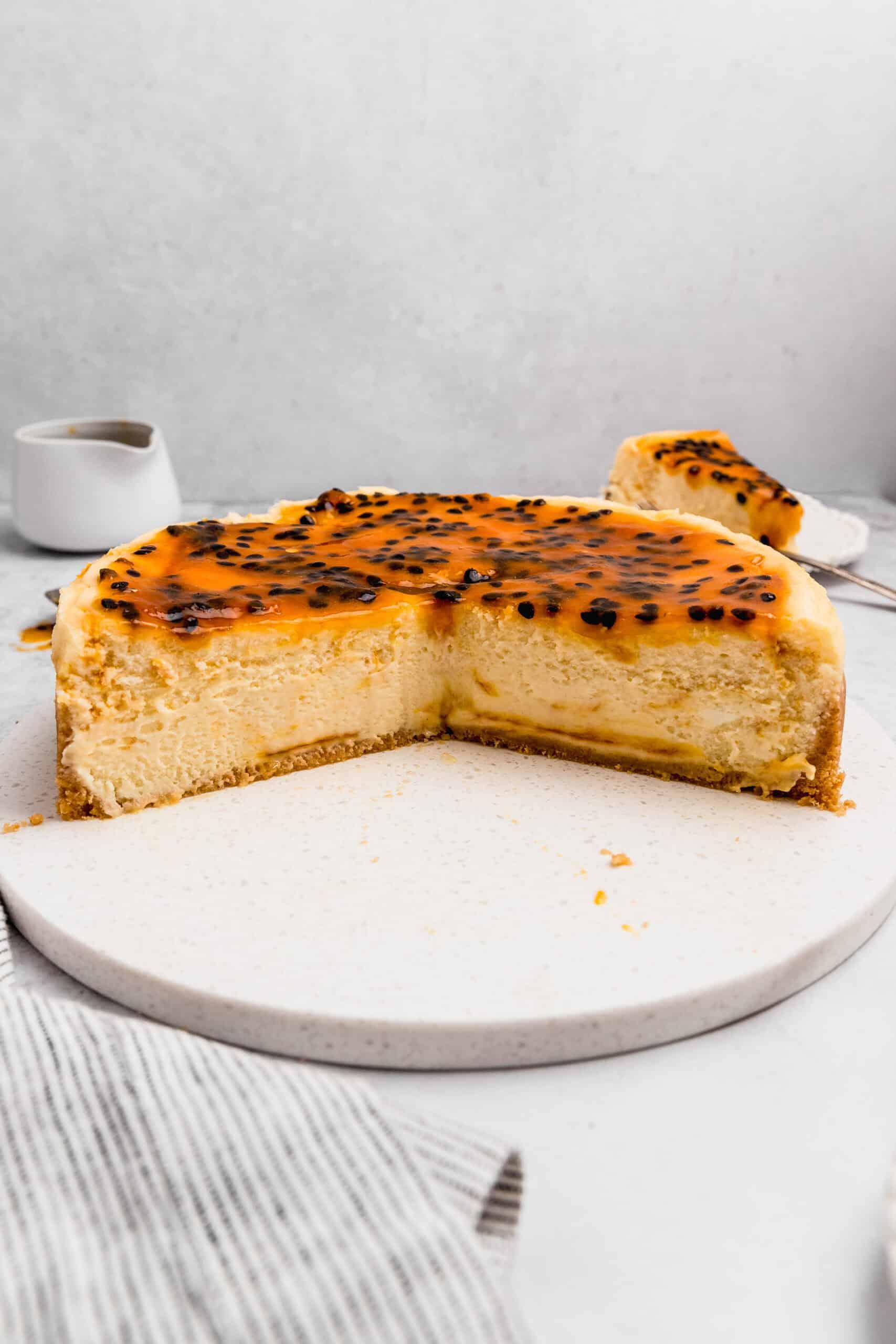 Passionfruit Cheesecake with Swirl Filling