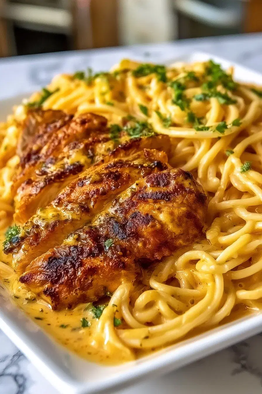 Cowboy Butter Chicken Spaghetti: Creamy Three-Cheese Comfort Food