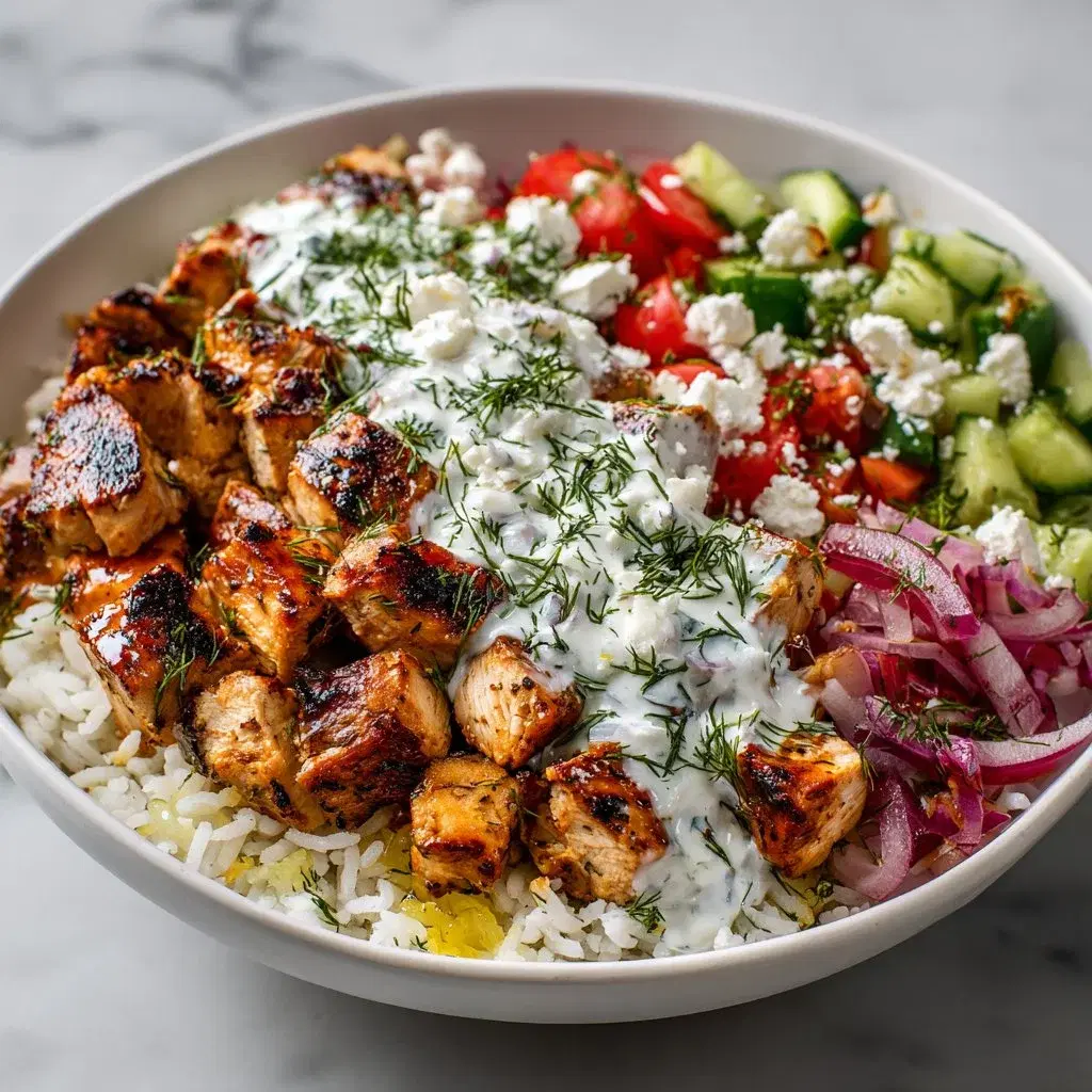 Mediterranean Lemon-Dill Chicken Bowls with Creamy Tzatziki