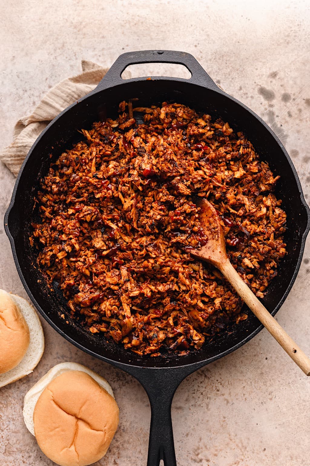 BBQ Tofu Pulled Pork with Smoky Sauce and Chewy Grated Tofu