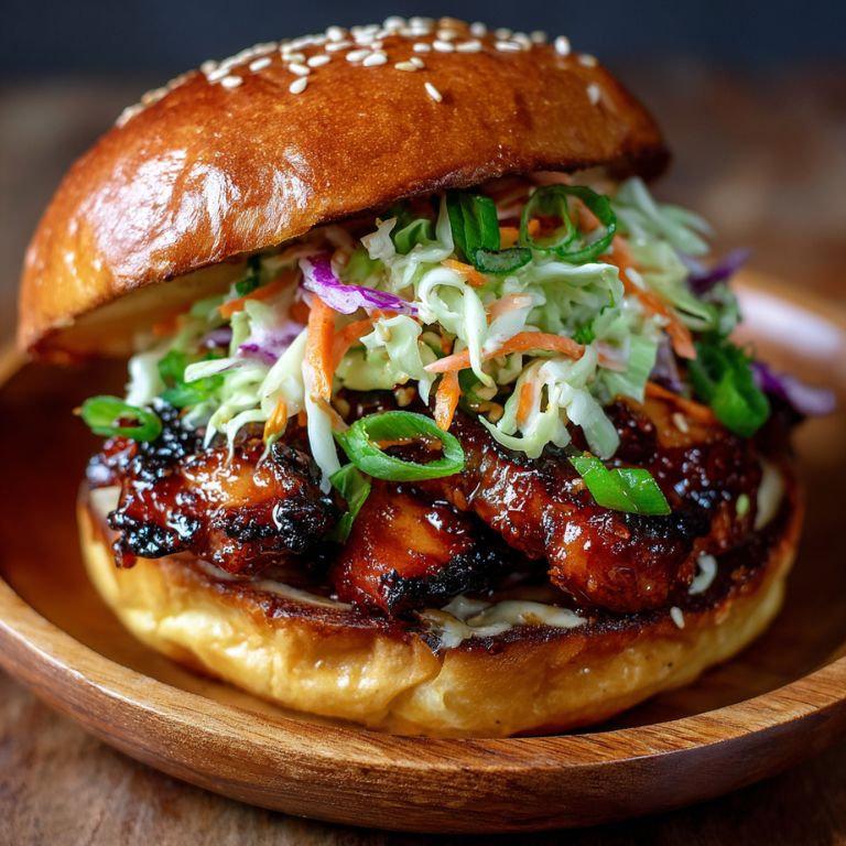 Korean BBQ Chicken Sandwich with Cabbage Slaw: A Spicy Comfort Meal