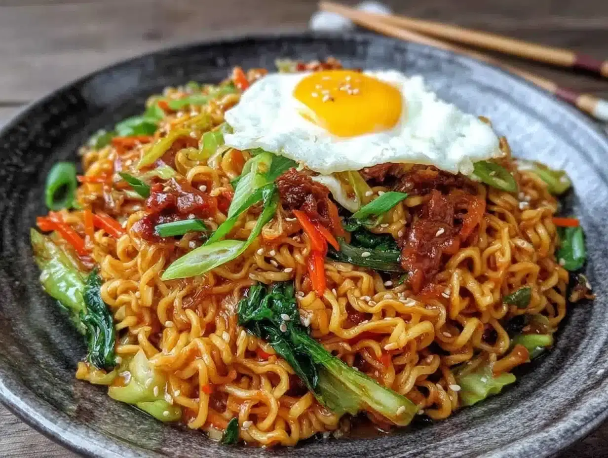 Easy One-Pan Dorm Room Ramen Stir-Fry: Quick Comfort with Crispy Noodles