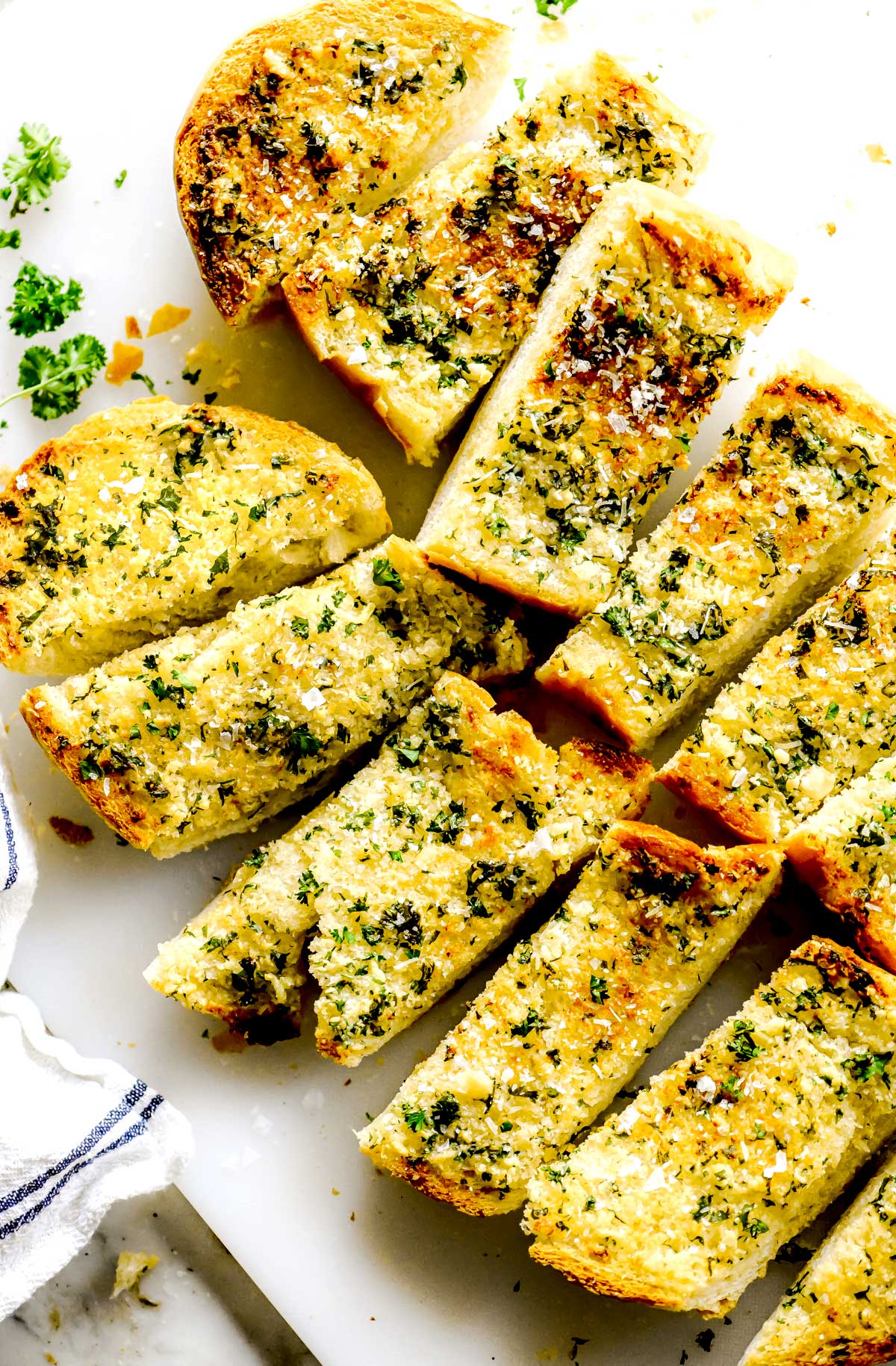 Homemade Garlic Bread with Fresh Garlic Butter and Parmesan