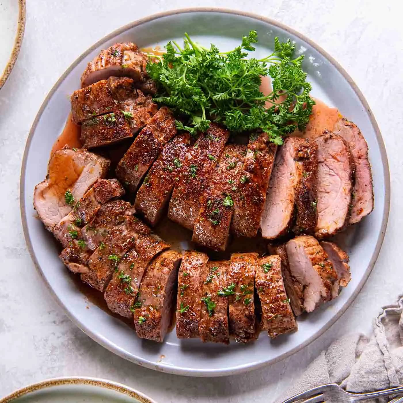 Easy Baked Pork Tenderloin with Caramelized Brown Sugar Spice Rub