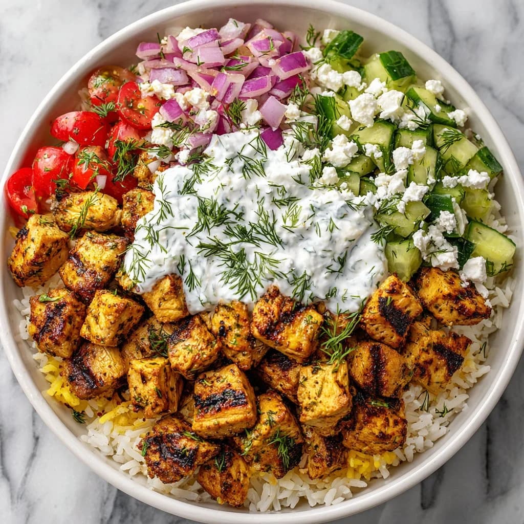 Mediterranean Lemon-Dill Chicken Bowls with Creamy Tzatziki