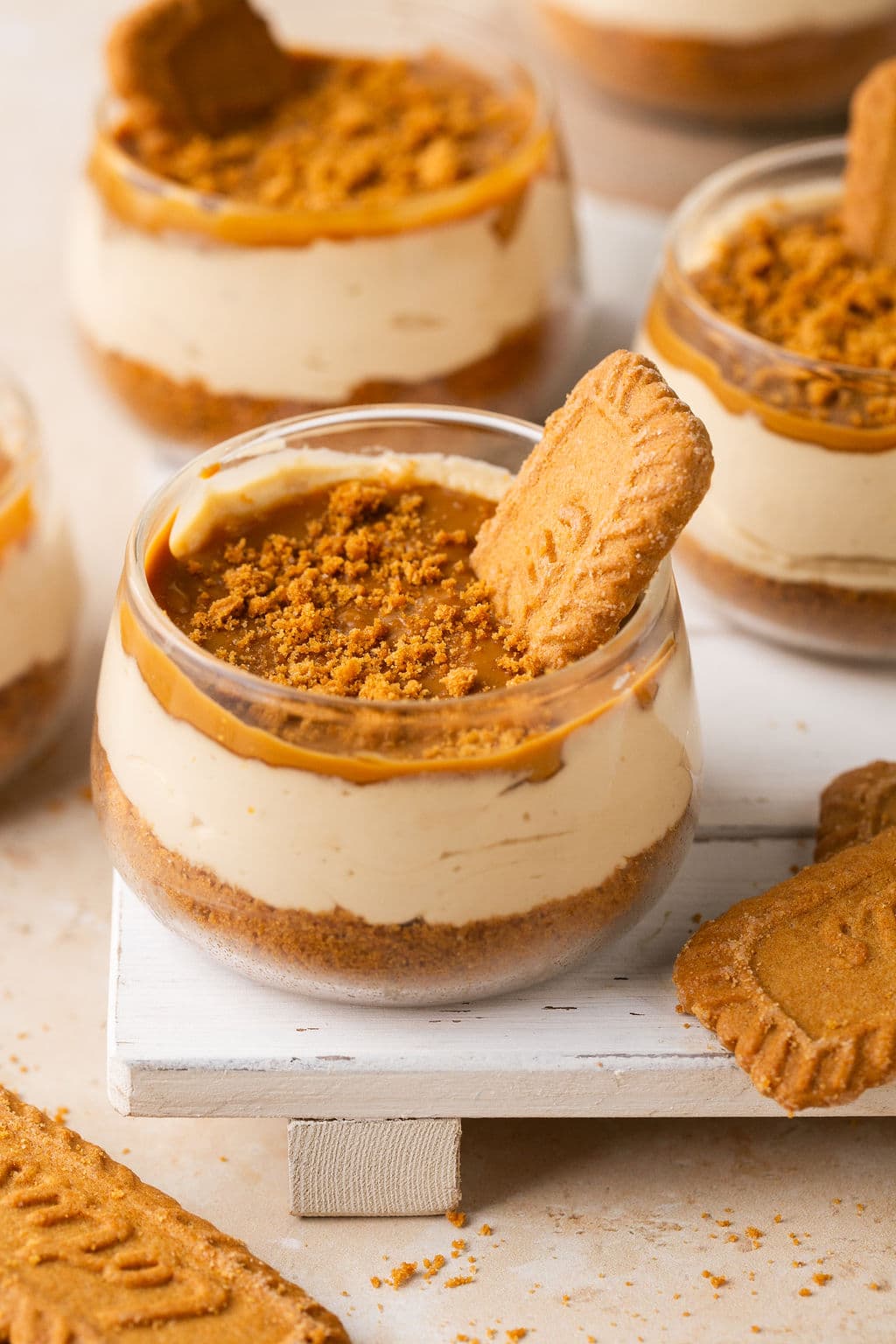 No-Bake Biscoff Cheesecake Cups with Crunchy Lotus Cookie Crust