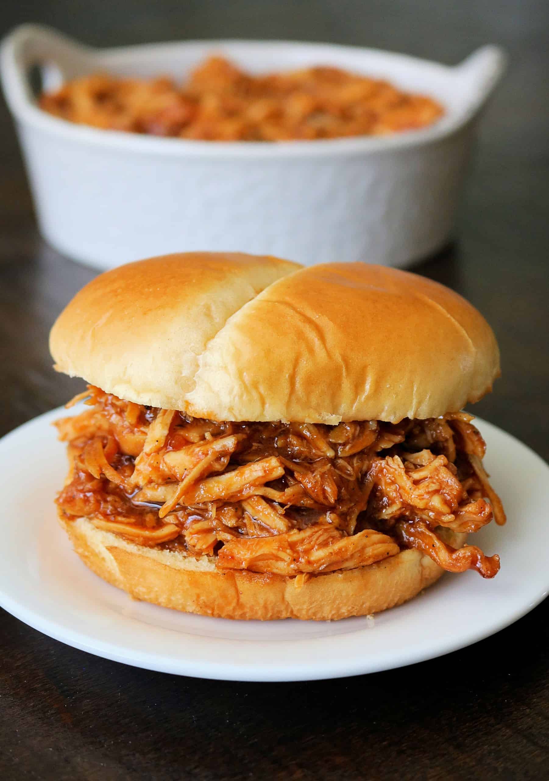 Crockpot BBQ Chicken: Easy Pulled Chicken With Sweet-Tangy Sauce