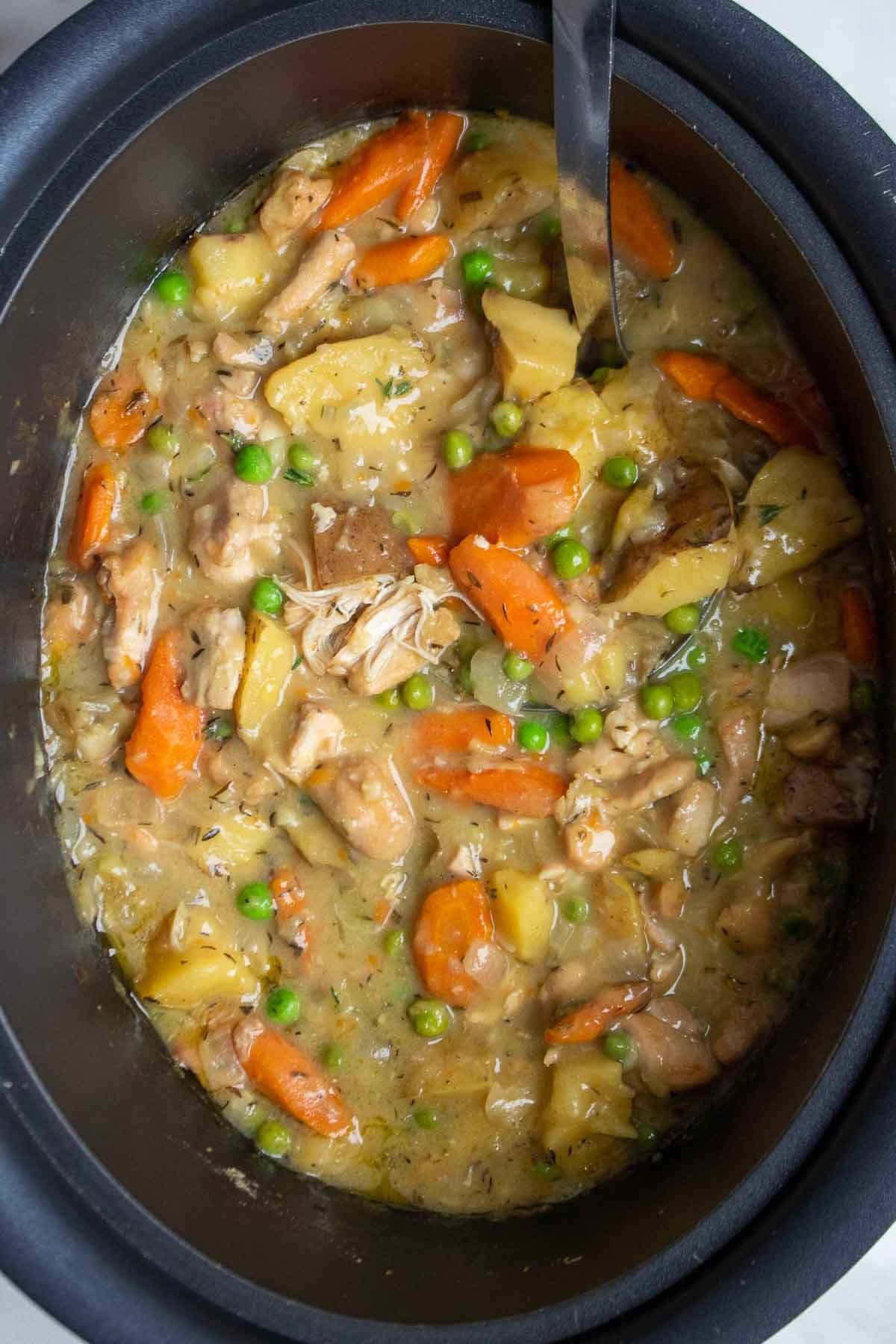 Slow Cooker Chicken Stew with Creamy Broth and Tender Vegetables