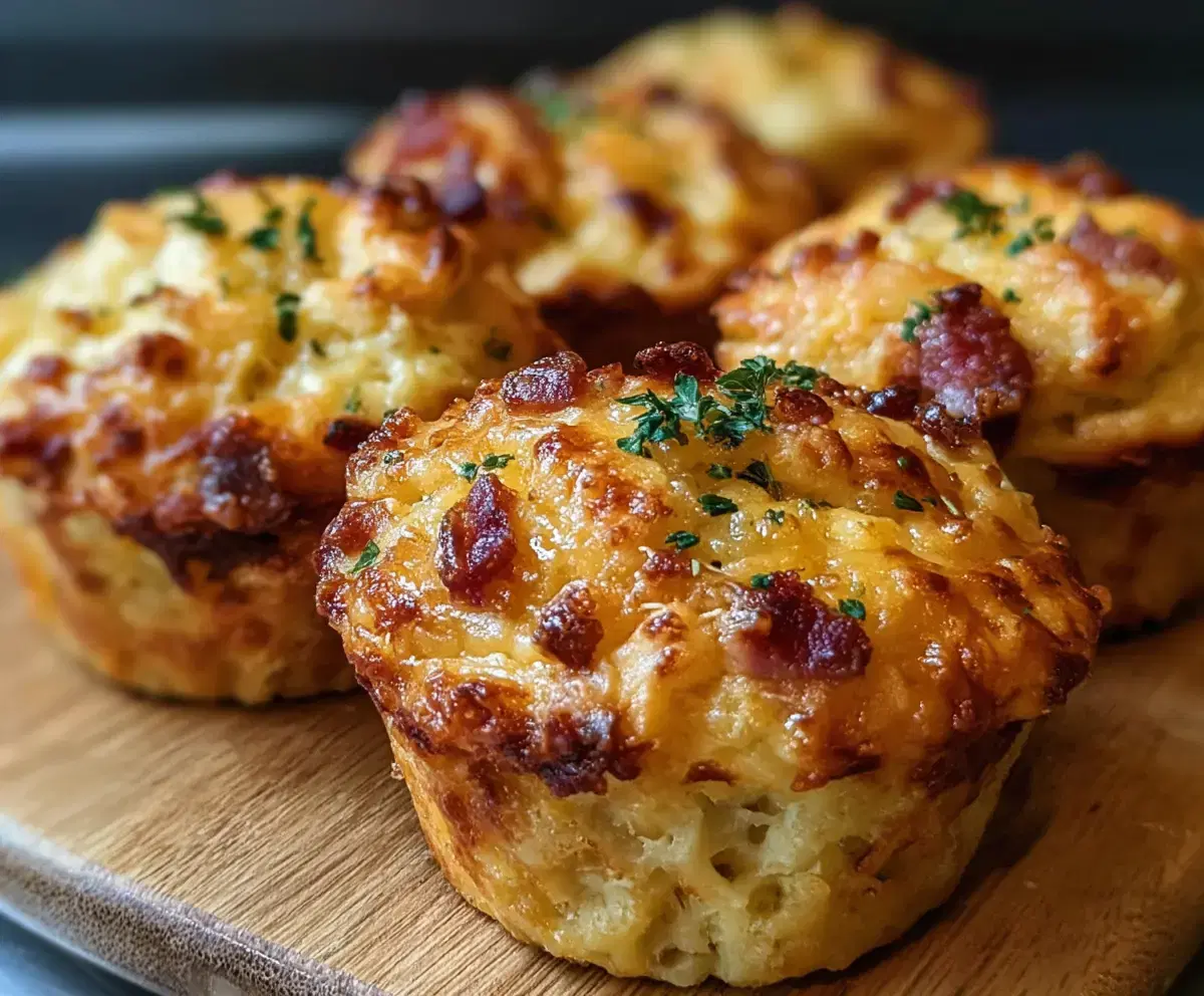 Sourdough Discard Bacon and Cheddar Breakfast Muffins with Crispy Bacon and Gooey Cheese