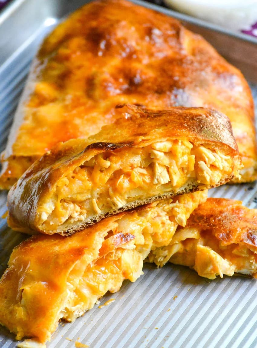 Buffalo Chicken Garbage Bread with Cheddar, Mozzarella, and Ranch