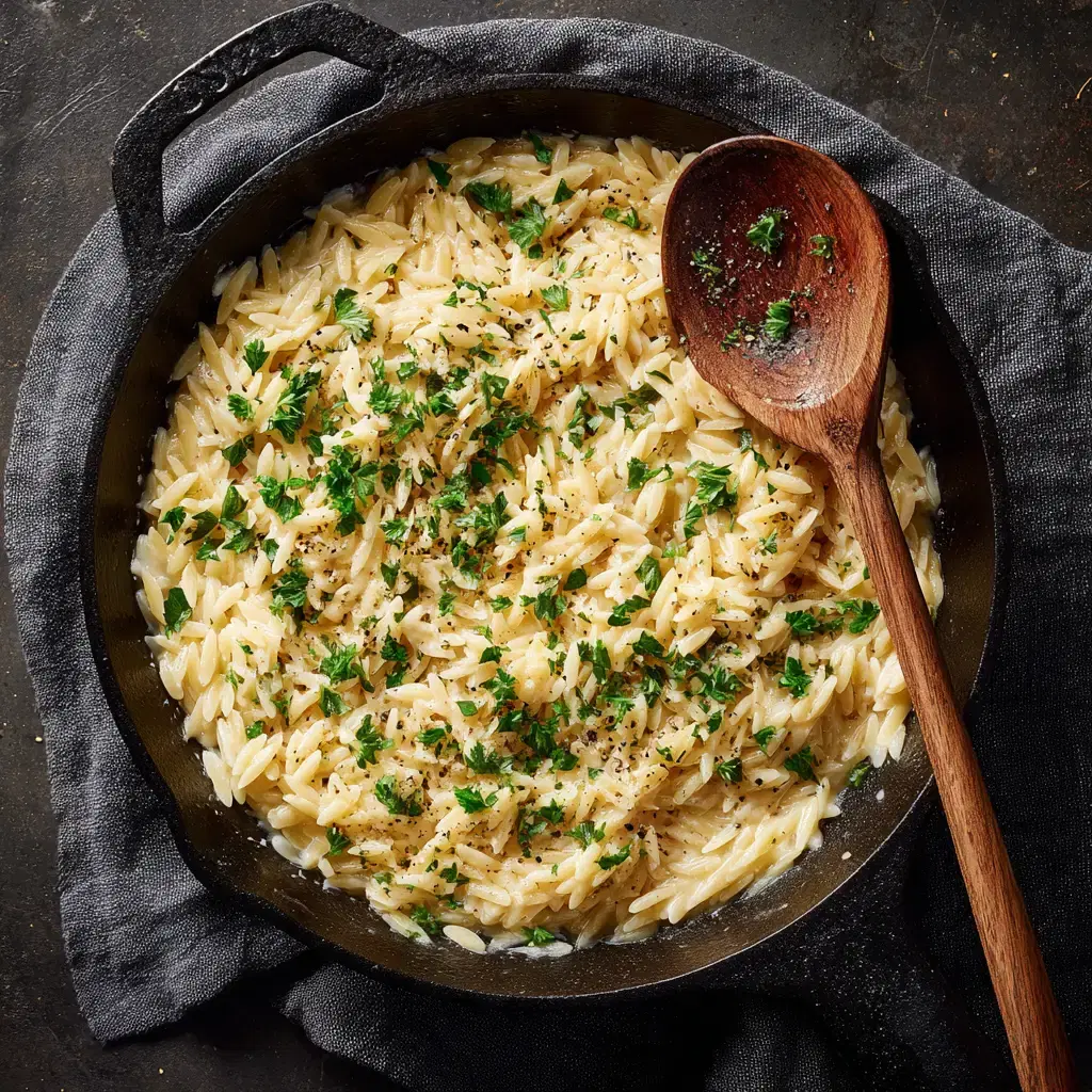 Creamy Garlic Parmesan Orzo: A One-Pan Wonder