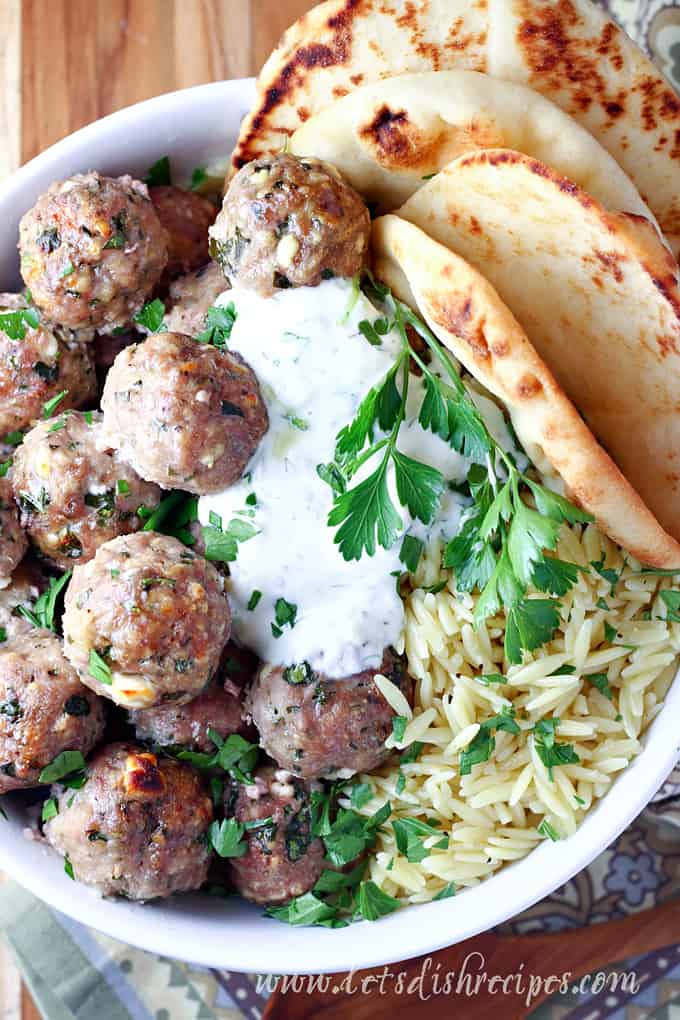 Greek Turkey Meatballs with Spinach, Feta, and Fresh Herbs