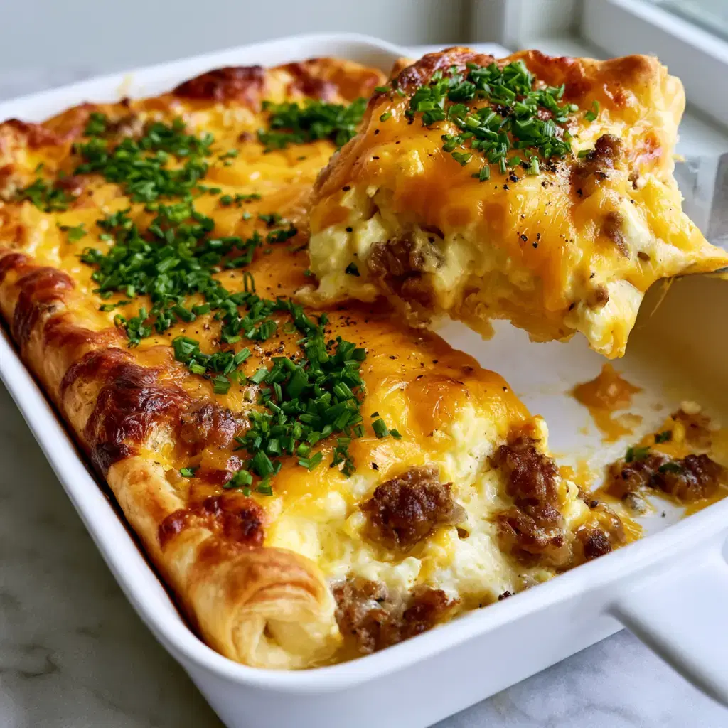 Buttery Crescent Roll Sausage Casserole: A Satisfying Team Breakfast Dish