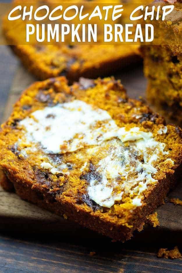 Chocolate Chip Pumpkin Bread With Warm Spice and Melted Chocolate
